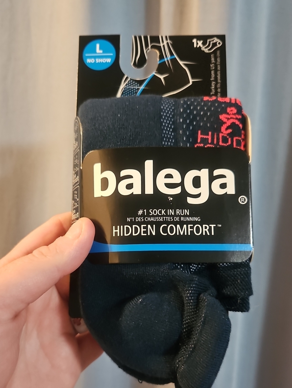BALEGA HIDDEN COMFORT RUNNING SOCKS: BLUE: NEW: SZ L :MENS 9.5-11.5 WOMENS 11-13